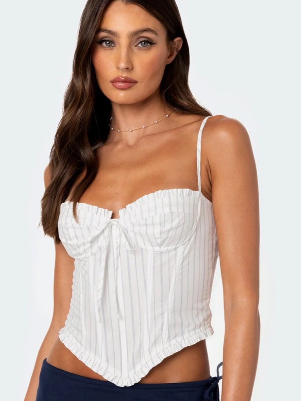Edikted Greca Striped Corset Top